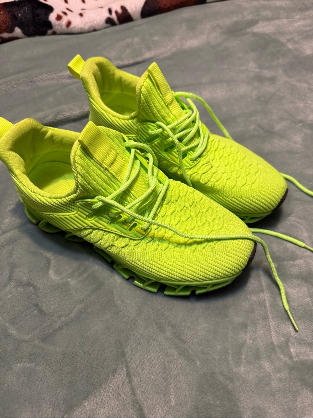 Women's Neon Green Athletic Sneakers - Lightweight Comfort